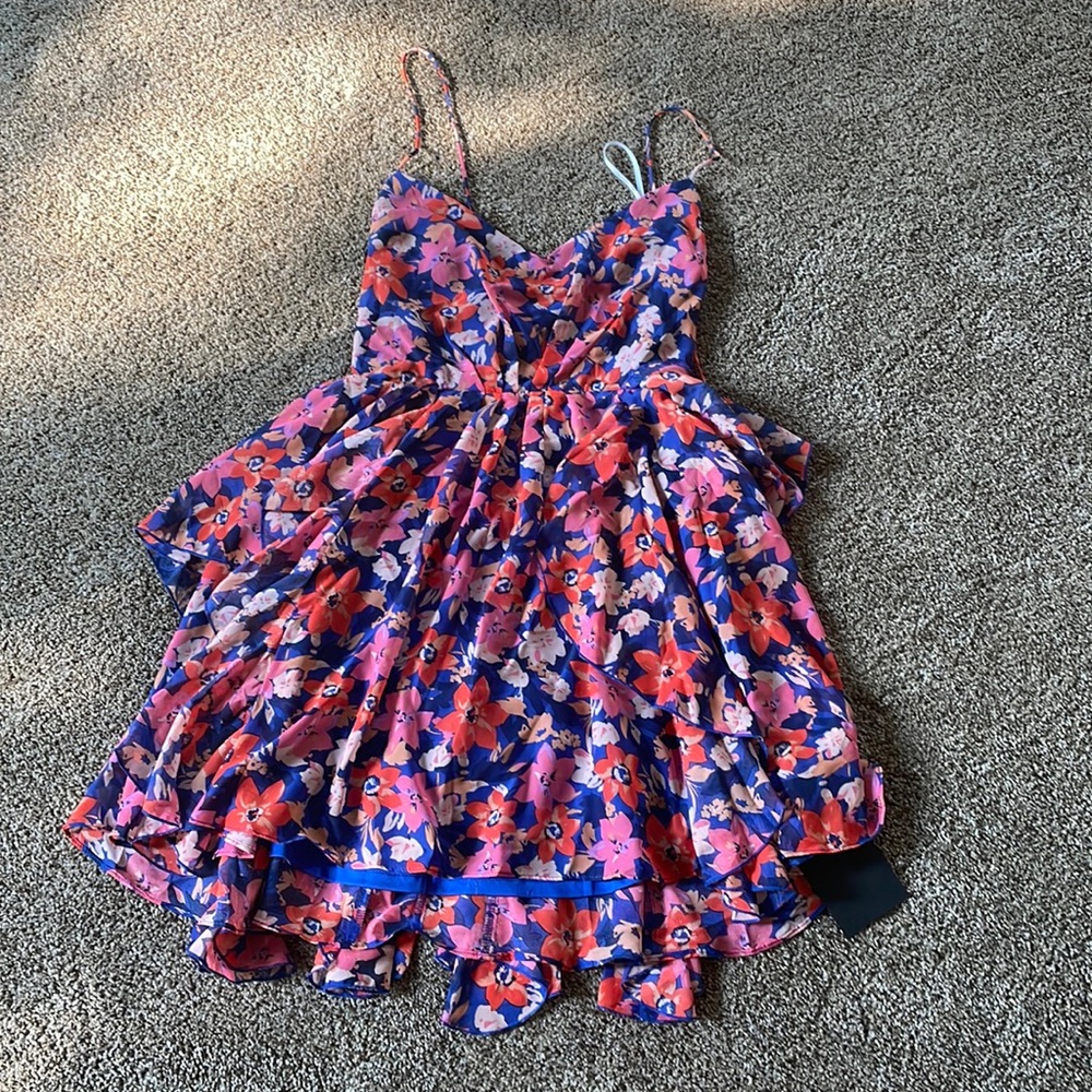 Fun floral dress.